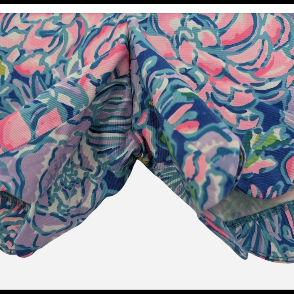 Pre-owned Lilly Pulitzer Pink and Blue High Waist Shorts - Picture 4 of 5